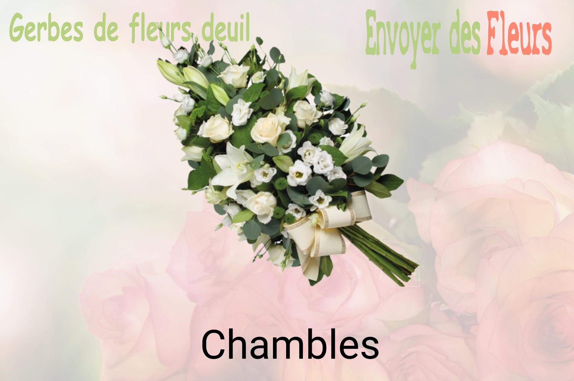 Gerbe de fleurs de deuil livrée à Chambles